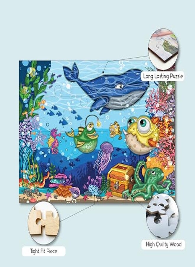 Khilonewale Colorful 8x12 Inch Jigsaw Puzzle for Kids Ages 3+, Educational Cartoon Animals & Ocean Scene Puzzle, Premium Thick Pieces, Learning Toy & Gift for Boys and Girls (Ocean Friends) - Image 5